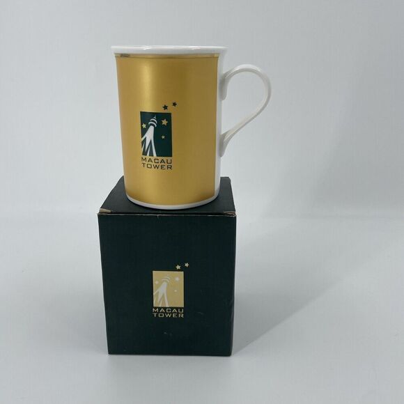 Macau Tower China Coffee Cup Mug You Are Here “Gold” - Picture 2 of 9